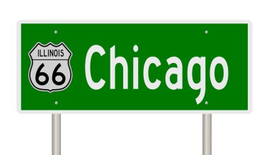 İşaretli yeşil 3D otoyol 