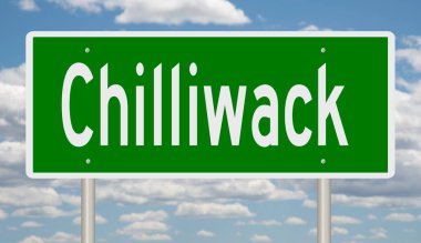 İşaretli yeşil 3D otoyol