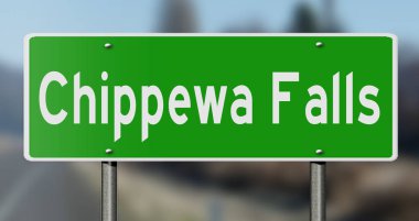 İşaretli yeşil 3D otoyol