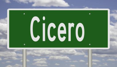 İşaretli yeşil 3D otoyol