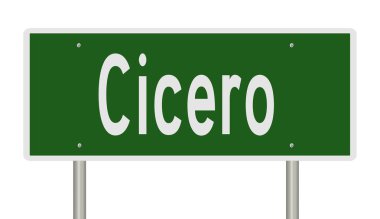 İşaretli yeşil 3D otoyol