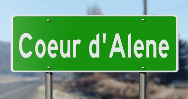 İşaretli yeşil 3D otoyol