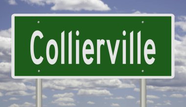 İşaretli yeşil 3D otoyol