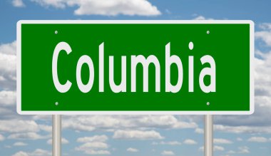 İşaretli yeşil 3D otoyol