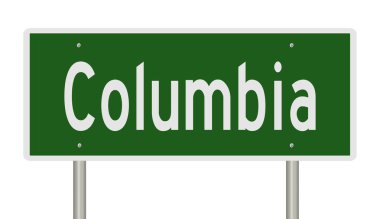 İşaretli yeşil 3D otoyol