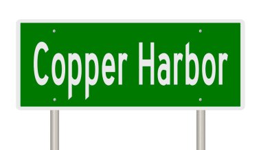 İşaretli yeşil 3D otoyol