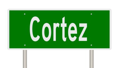 Cortez için yeşil 3D otoyol tabelası