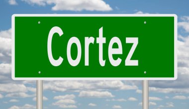 Cortez için yeşil 3D otoyol tabelası