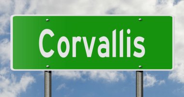 İşaretli yeşil 3D otoyol