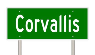 İşaretli yeşil 3D otoyol