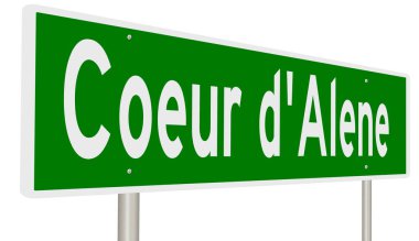 İşaretli yeşil 3D otoyol