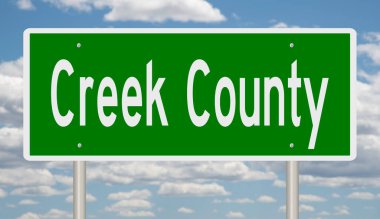 İşaretli yeşil 3D otoyol