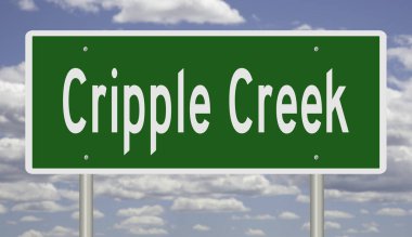 İşaretli yeşil 3D otoyol