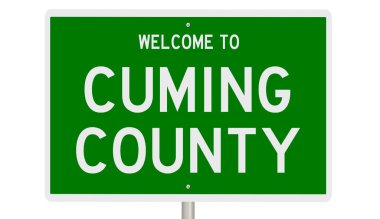 İşaretli yeşil 3D otoyol