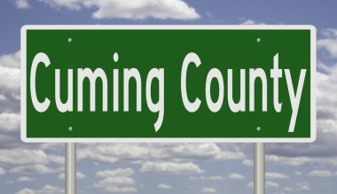 İşaretli yeşil 3D otoyol