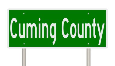 İşaretli yeşil 3D otoyol