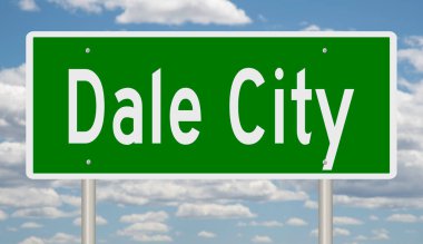 İşaretli yeşil 3D otoyol