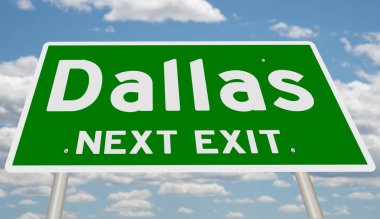 İşaretli yeşil 3D otoyol