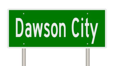 İşaretli yeşil 3D otoyol