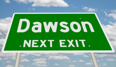 İşaretli yeşil 3D otoyol