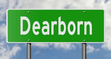 İşaretli yeşil 3D otoyol