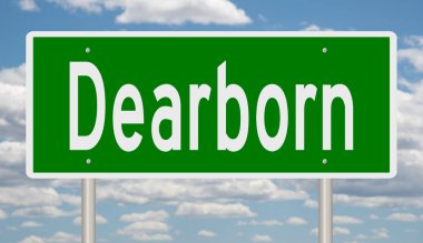 İşaretli yeşil 3D otoyol