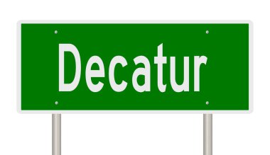 İşaretli yeşil 3D otoyol