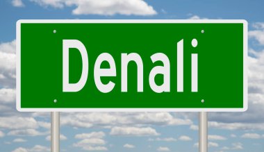 İşaretli yeşil 3D otoyol