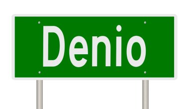 İşaretli yeşil 3D otoyol