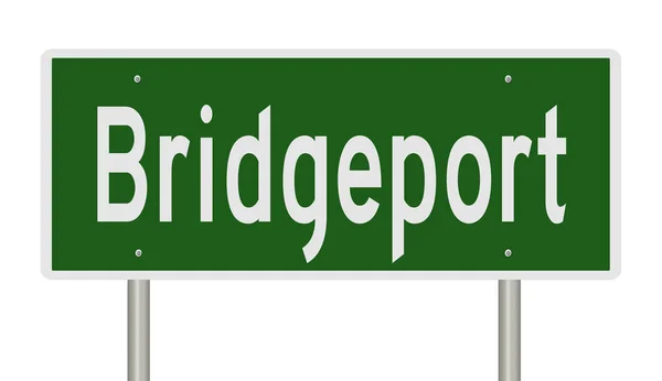 Μια Πράσινη Πινακίδα Αυτοκινητόδρομο Για Bridgeport — Φωτογραφία Αρχείου