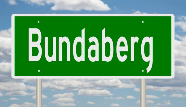 Una Señal Carretera Verde Para Bundaberg — Foto de Stock