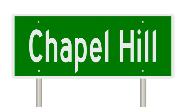 Μια Πράσινη Πινακίδα Αυτοκινητόδρομο Για Chapel Hill — Φωτογραφία Αρχείου