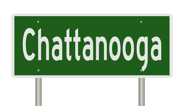 Sinal Rodovia Verde Renderizado Para Chattanooga — Fotografia de Stock
