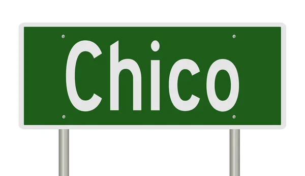 Chico Için Yeşil Otoyol Tabelası — Stok fotoğraf