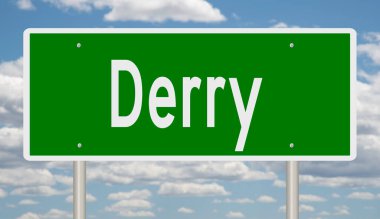 İşaretli yeşil 3D otoyol