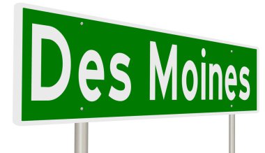 İşaretli yeşil 3D otoyol