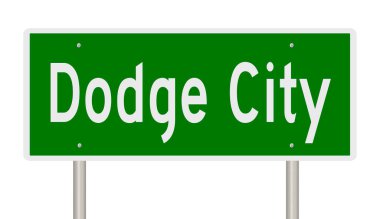 İşaretli yeşil 3D otoyol