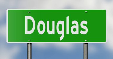 İşaretli yeşil 3D otoyol