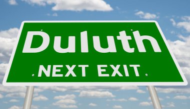 İşaretli yeşil 3D otoyol