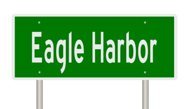 İşaretli yeşil 3D otoyol