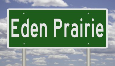 İşaretli yeşil 3D otoyol