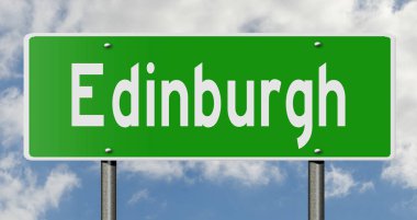 İşaretli yeşil 3D otoyol