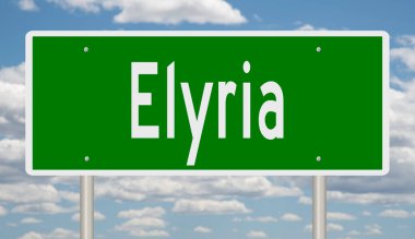 İşaretli yeşil 3D otoyol