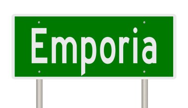 İşaretli yeşil 3D otoyol