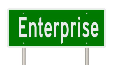 İşaretli yeşil 3D otoyol