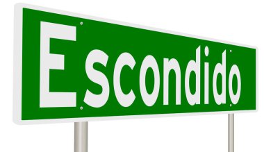 İşaretli yeşil 3D otoyol