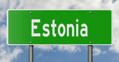 İşaretli yeşil 3D otoyol