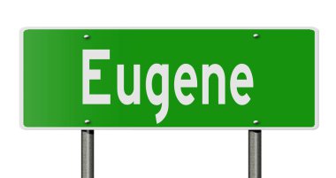 İşaretli yeşil 3D otoyol