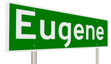 İşaretli yeşil 3D otoyol