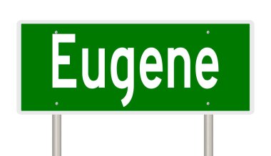 İşaretli yeşil 3D otoyol